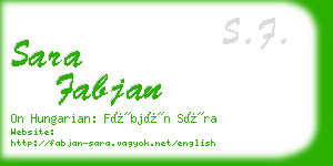 sara fabjan business card